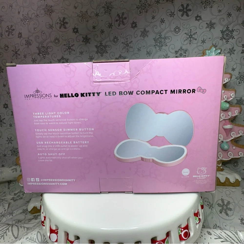 Impressions Sanrio Hello Kitty LED Pink Bow Compact Mirror Christmas Stocking